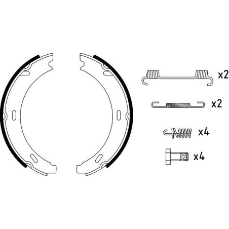 Brake Shoe Set, parking brake HELLA PAGID 8DA355050-301