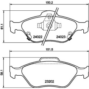 Σετ τακάκια, δισκόφρενα HELLA PAGID 8DB355006-721
