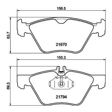 Brake Pad Set, disc brake HELLA PAGID 8DB355007-861