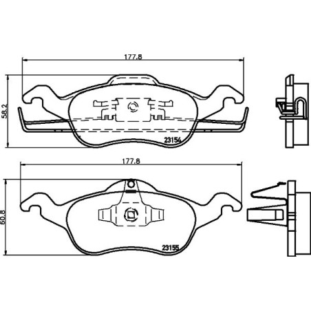 Σετ τακάκια, δισκόφρενα HELLA PAGID 8DB355008-621