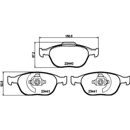 Brake Pad Set, disc brake HELLA PAGID 8DB355009-561