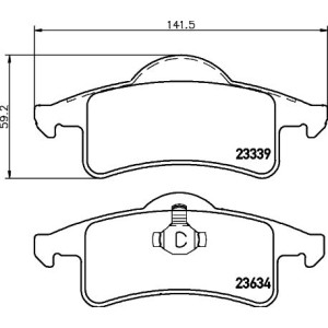 Brake Pad Set, disc brake HELLA PAGID 8DB355009-891