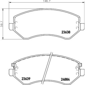 Σετ τακάκια, δισκόφρενα HELLA PAGID 8DB355010-051