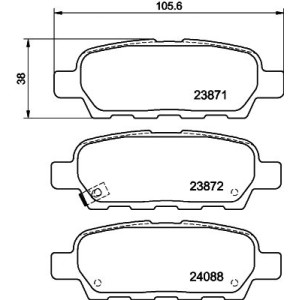 Brake Pad Set, disc brake HELLA PAGID 8DB355010-241