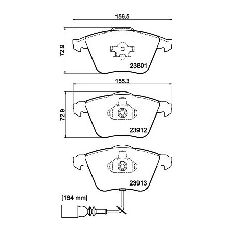 Brake Pad Set, disc brake HELLA PAGID 8DB355010-351