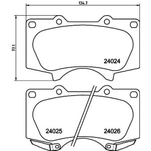 Brake Pad Set, disc brake HELLA PAGID 8DB355010-491