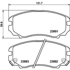 Brake Pad Set, disc brake HELLA PAGID 8DB355010-991