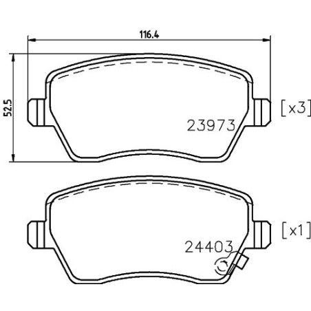 Brake Pad Set, disc brake HELLA PAGID 8DB355012-301