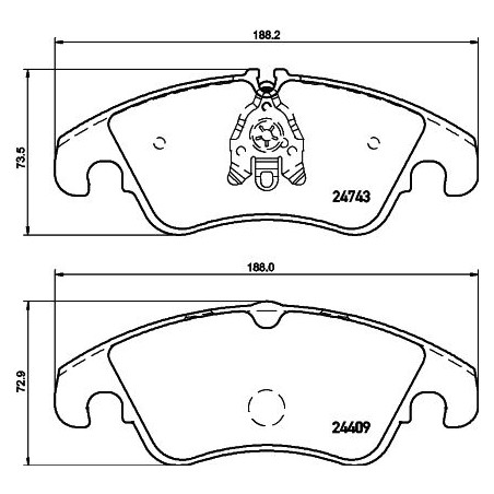 Brake Pad Set, disc brake HELLA PAGID 8DB355013-751