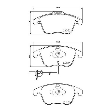 Σετ τακάκια, δισκόφρενα HELLA PAGID 8DB355013-861