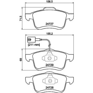 Σετ τακάκια, δισκόφρενα HELLA PAGID 8DB355014-241