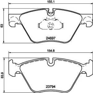 Brake Pad Set, disc brake HELLA PAGID 8DB355014-351