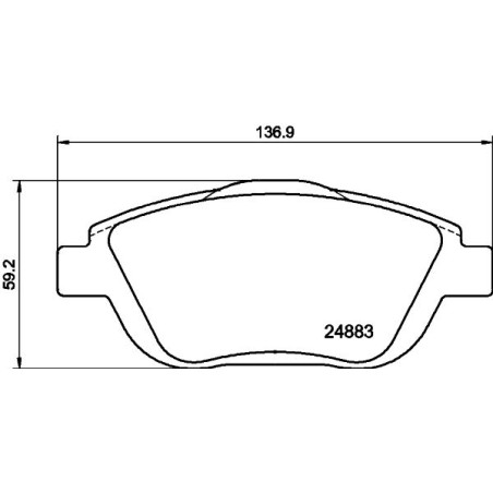 Brake Pad Set, disc brake HELLA PAGID 8DB355014-551