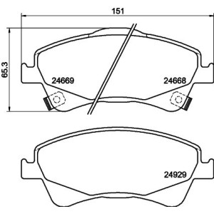 Σετ τακάκια, δισκόφρενα HELLA PAGID 8DB355014-881
