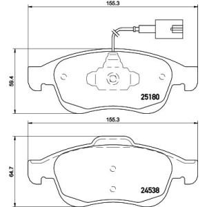 Σετ τακάκια, δισκόφρενα HELLA PAGID 8DB355015-521