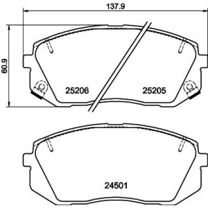 Σετ τακάκια, δισκόφρενα HELLA PAGID 8DB355015-841