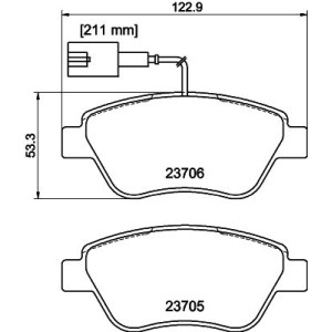 Brake Pad Set, disc brake HELLA PAGID 8DB355016-071