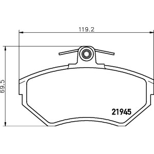 Brake Pad Set, disc brake HELLA PAGID 8DB355018-241