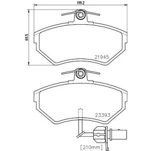 Brake Pad Set, disc brake HELLA PAGID 8DB355018-451