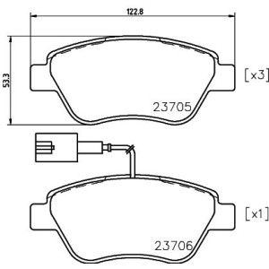 Σετ τακάκια, δισκόφρενα HELLA PAGID 8DB355018-821