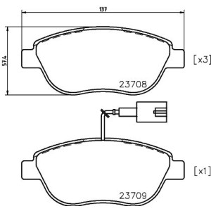 Σετ τακάκια, δισκόφρενα HELLA PAGID 8DB355018-831
