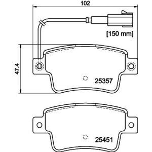 Brake Pad Set, disc brake HELLA PAGID 8DB355019-801