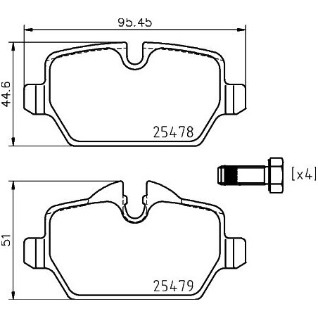 Σετ τακάκια, δισκόφρενα HELLA PAGID 8DB355020-111