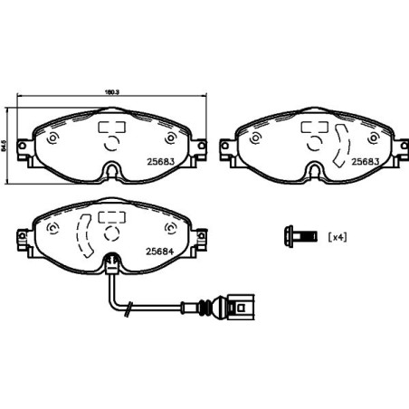 Σετ τακάκια, δισκόφρενα HELLA PAGID 8DB355020-191