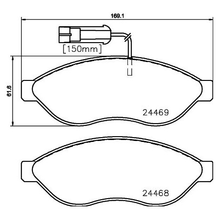 Brake Pad Set, disc brake HELLA PAGID 8DB355020-661