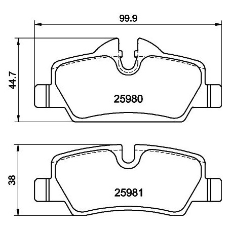 Brake Pad Set, disc brake HELLA PAGID 8DB355021-481