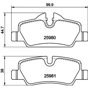 Brake Pad Set, disc brake HELLA PAGID 8DB355021-481