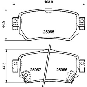 Brake Pad Set, disc brake HELLA PAGID 8DB355021-491