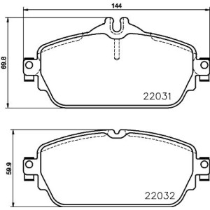 Σετ τακάκια, δισκόφρενα HELLA PAGID 8DB355021-551