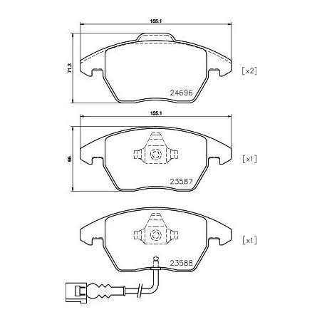 Σετ τακάκια, δισκόφρενα HELLA PAGID 8DB355023-161