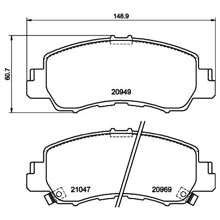 Brake Pad Set, disc brake HELLA PAGID 8DB355040-521