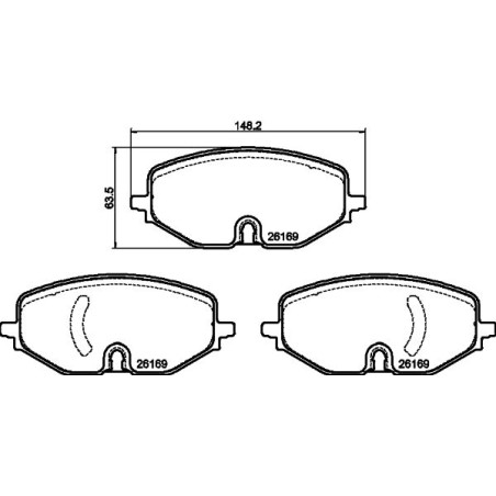 Brake Pad Set, disc brake HELLA PAGID 8DB355040-801