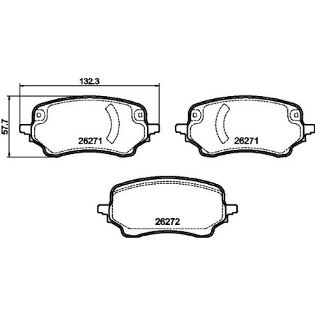 Brake Pad Set, disc brake HELLA PAGID 8DB355040-991