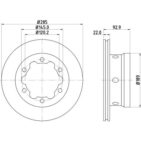 Brake Disc HELLA PAGID 8DD355105-811