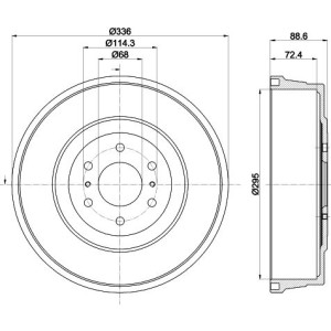 Brake Drum HELLA PAGID 8DT355303-331