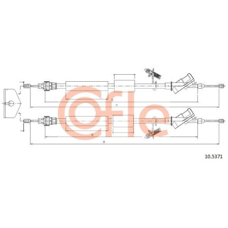 Cable Pull, parking brake COFLE 92.10.5371