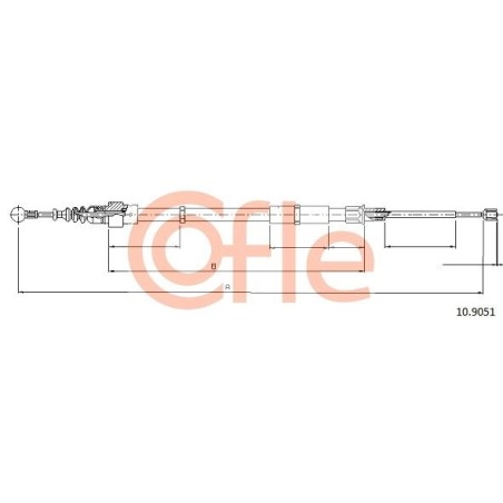 Cable Pull, parking brake COFLE 92.10.9051