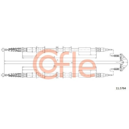 Cable Pull, parking brake COFLE 92.11.5764