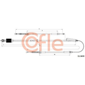 Cable Pull, parking brake COFLE 92.11.5839