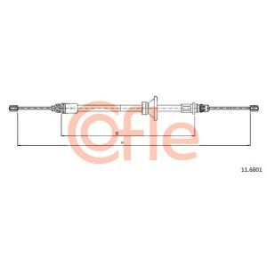 Cable Pull, parking brake COFLE 92.11.6801