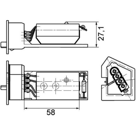Resistor, interior blower MAHLE ABR11000P