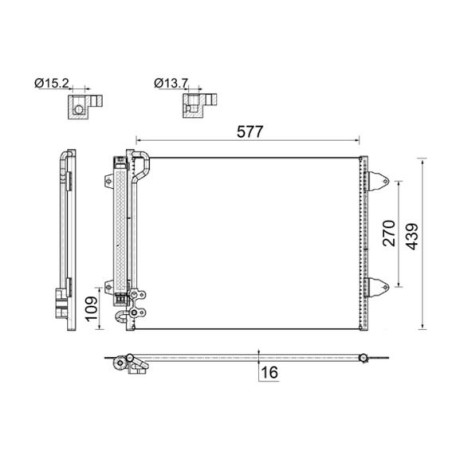 Συμπυκνωτής, σύστ. κλιματισμού MAHLE AC666000S