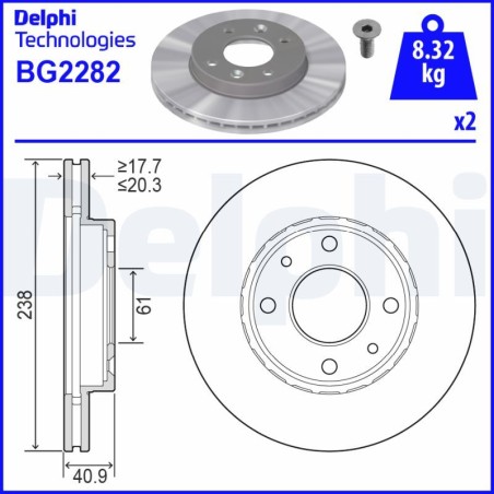 Δισκόπλακα DELPHI BG2282