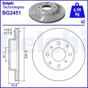 Brake Disc DELPHI BG2451