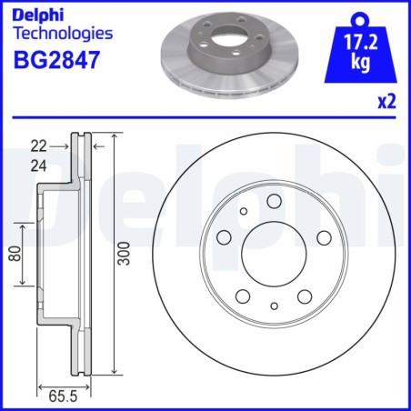 Brake Disc DELPHI BG2847