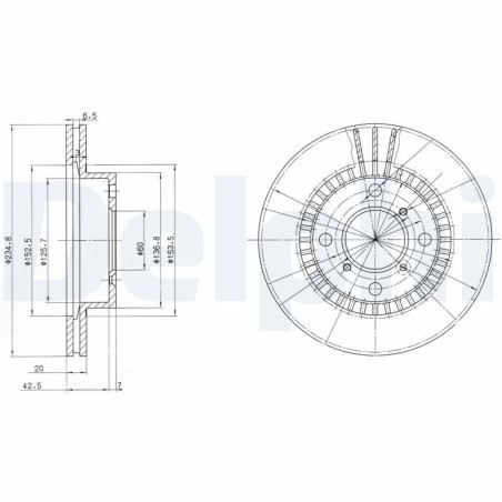 Brake Disc DELPHI BG3160